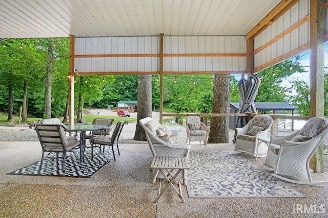 0 Creekview Ln, Cannelton, IN 47520 - view of patio / terrace with outdoor dining space, an outdoor hangout area, and view of scattered trees