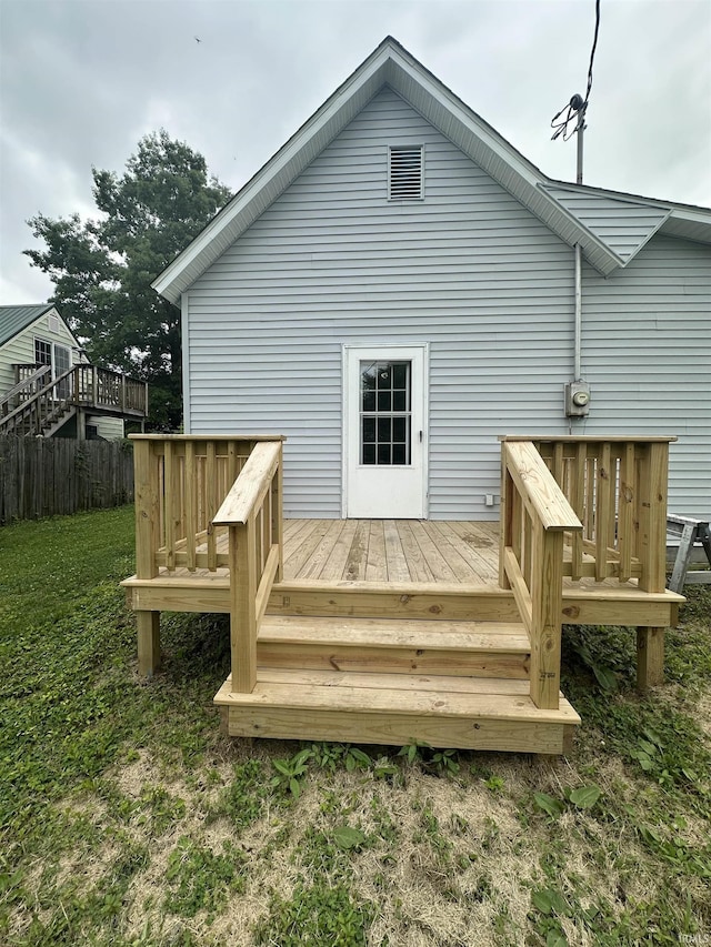 360 NE C St, Linton, IN 47441 - rear view of property featuring a deck