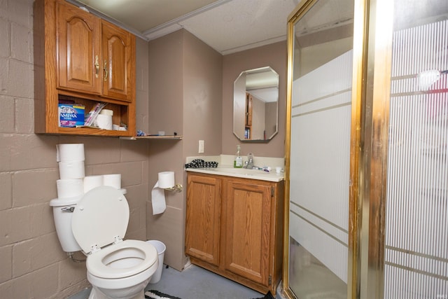 1310 Sinton Ave, Lafayette, IN 47905 - bathroom with toilet, vanity, and a stall shower