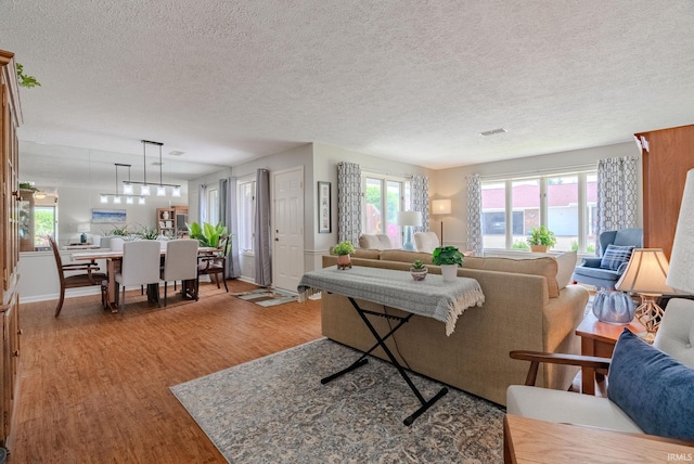 4635 S Bellamy Blvd, Marion, IN 46953 - living room with light wood-style floors and a textured ceiling