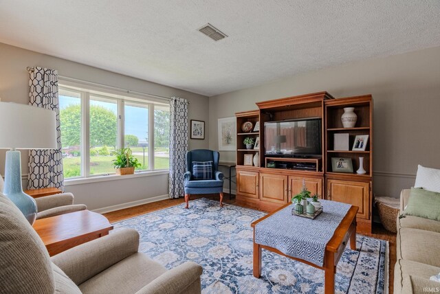 4635 S Bellamy Blvd, Marion, IN 46953 - living room with light wood finished floors and a textured ceiling
