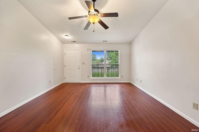 3316 Ingram Ct, Lafayette, IN 47906 - empty room featuring baseboards, hardwood / wood-style flooring, and a ceiling fan