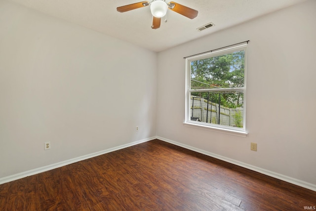 3316 Ingram Ct, Lafayette, IN 47906 - empty room with dark wood-type flooring, baseboards, and ceiling fan