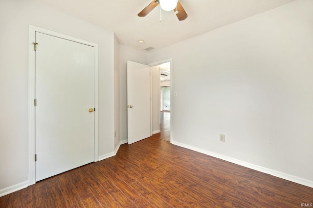3316 Ingram Ct, Lafayette, IN 47906 - unfurnished bedroom with wood finished floors, baseboards, and ceiling fan