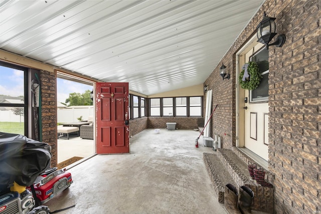 409 E Strain St, Fort Branch, IN 47648 - unfurnished sunroom with lofted ceiling