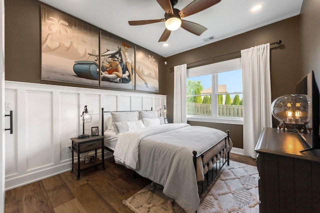 15306 Covington Rd, Fort Wayne, IN 46814 - bedroom with wood finished floors, recessed lighting, and a ceiling fan