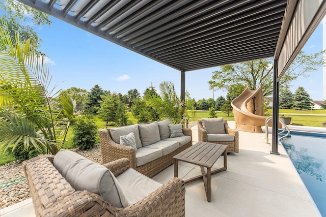 15306 Covington Rd, Fort Wayne, IN 46814 - view of patio / terrace with an outdoor hangout area and an outdoor pool