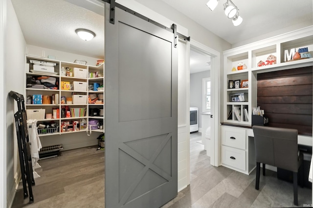 284 Savo Rock Ct, Fort Wayne, IN 46845 - home office featuring a barn door