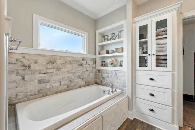 284 Savo Rock Ct, Fort Wayne, IN 46845 - full bath featuring ornamental molding, a bath, and wood finished floors