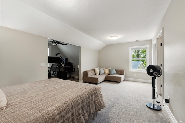 284 Savo Rock Ct, Fort Wayne, IN 46845 - carpeted bedroom featuring lofted ceiling, ceiling fan, and baseboards