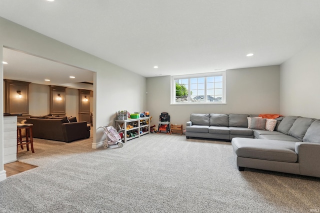 284 Savo Rock Ct, Fort Wayne, IN 46845 - living area with recessed lighting and carpet flooring