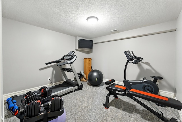284 Savo Rock Ct, Fort Wayne, IN 46845 - exercise area featuring a textured ceiling and baseboards