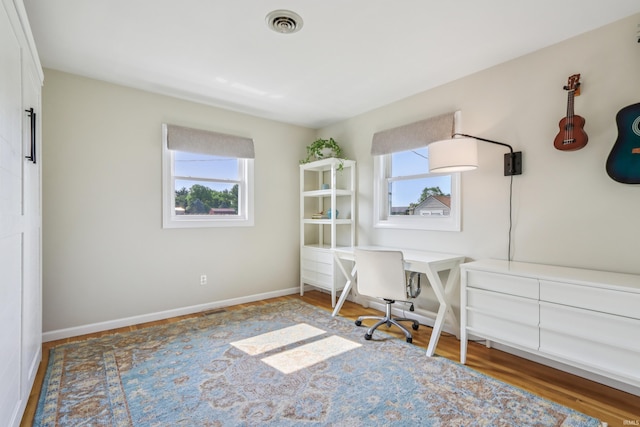 5987 E 100 N, Franklin, IN 46131 - office area featuring wood finished floors and baseboards