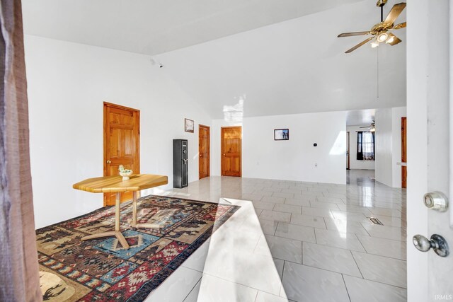 4627 E 100th Hwy N, Monticello, IN 47960 - foyer featuring ceiling fan and high vaulted ceiling