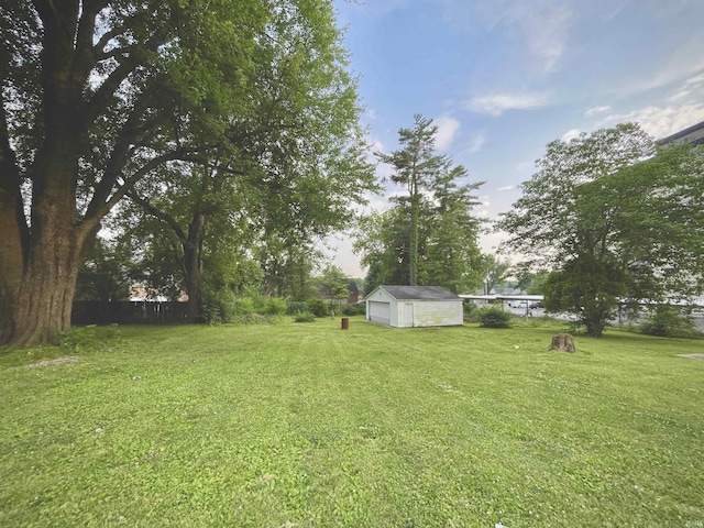 5425 Lincoln Ave, Evansville, IN 47715 - view of yard featuring a detached garage and an outbuilding