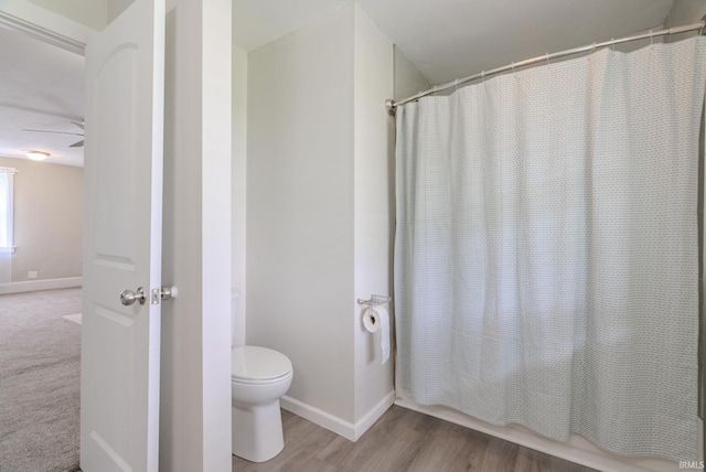 8694 W 1000 S Unit 35, Lafontaine, IN 46940 - full bath with toilet, baseboards, and wood finished floors