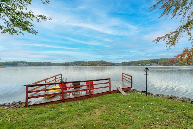 50 Reindeer Cir, Santa Claus, IN 47579 - dock featuring a water view and a lawn