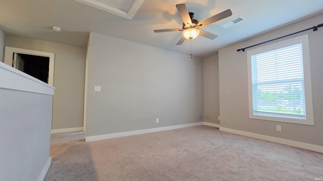 916 Cameo Dr, Evansville, IN 47711 - spare room featuring ceiling fan, light carpet, and baseboards