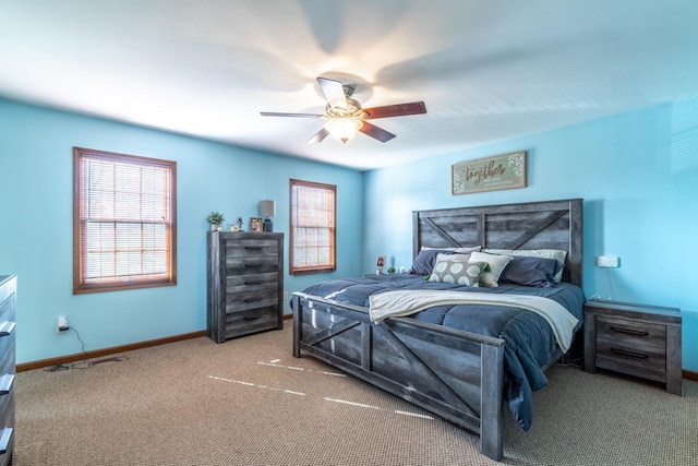 10909 Bittersweet Dells Ln, Fort Wayne, IN 46814 - carpeted bedroom featuring ceiling fan and baseboards