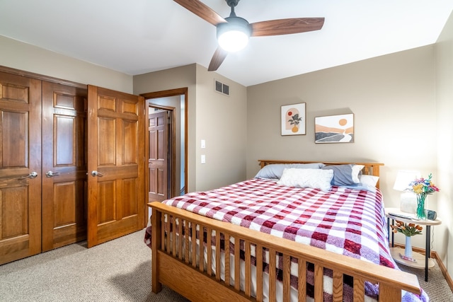 10909 Bittersweet Dells Ln, Fort Wayne, IN 46814 - bedroom featuring light carpet, a ceiling fan, and baseboards