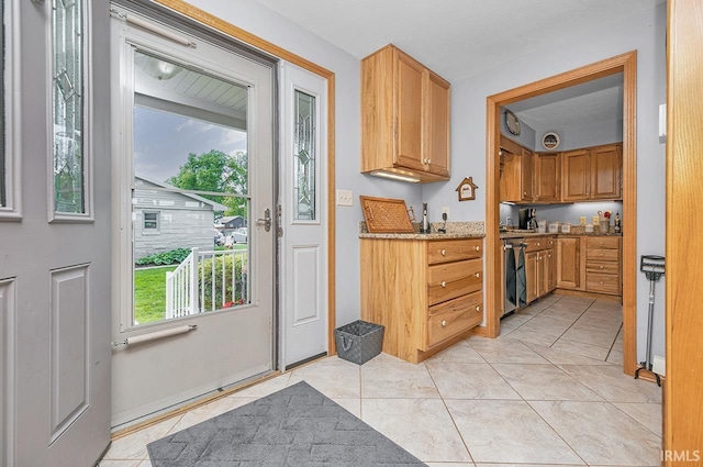 26051 Lake Dr, Elkhart, IN 46514 - kitchen featuring light stone countertops