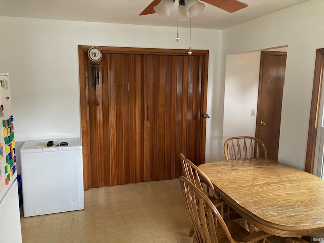 305 N Lincoln Ave, Fowler, IN 47944 - dining space featuring ceiling fan