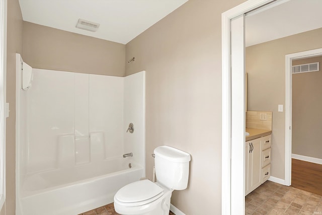 677 Manger Rd, Boonville, IN 47601 - full bathroom with vanity, toilet, washtub / shower combination, and baseboards