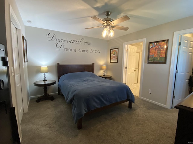 4310 E Duffy Dr, Syracuse, IN 46567 - carpeted bedroom featuring baseboards and ceiling fan