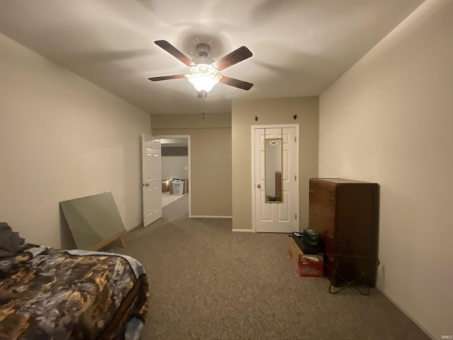 4310 E Duffy Dr, Syracuse, IN 46567 - carpeted bedroom featuring a ceiling fan