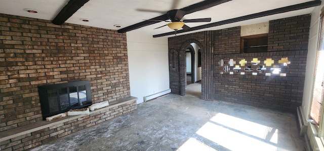5002 Canterbury Dr, Fort Wayne, IN 46835 - view of patio / terrace with ceiling fan and a baseboard radiator