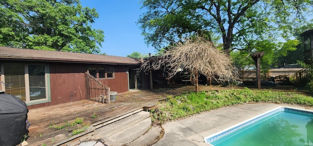 5002 Canterbury Dr, Fort Wayne, IN 46835 - rear view of property featuring a deck and an outdoor pool