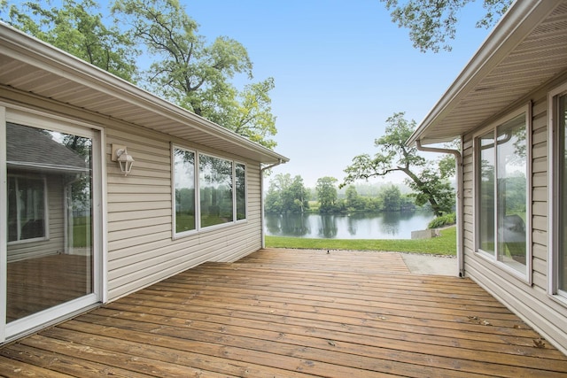 55916 Jayne Dr, Elkhart, IN 46514 - wooden terrace with a water view