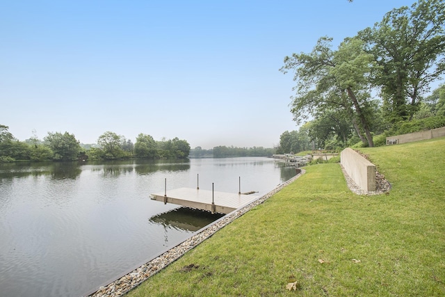 55916 Jayne Dr, Elkhart, IN 46514 - dock area featuring a water view and a lawn