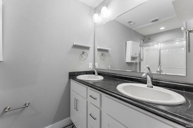 16995 Hatstick Ct, Fort Wayne, IN 46845 - bathroom with double vanity and a shower