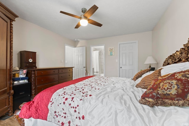 5405 N Andrea Dr, Bloomington, IN 47404 - bedroom featuring wood finished floors and ceiling fan