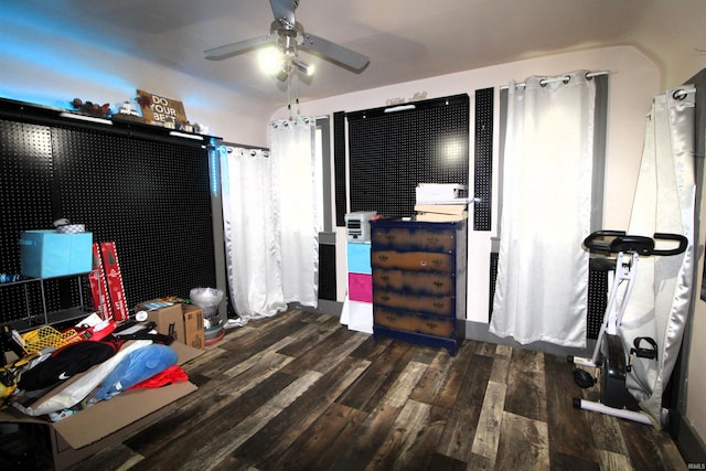 102 E Howard St, Galveston, IN 46932 - interior space with wood finished floors and a ceiling fan
