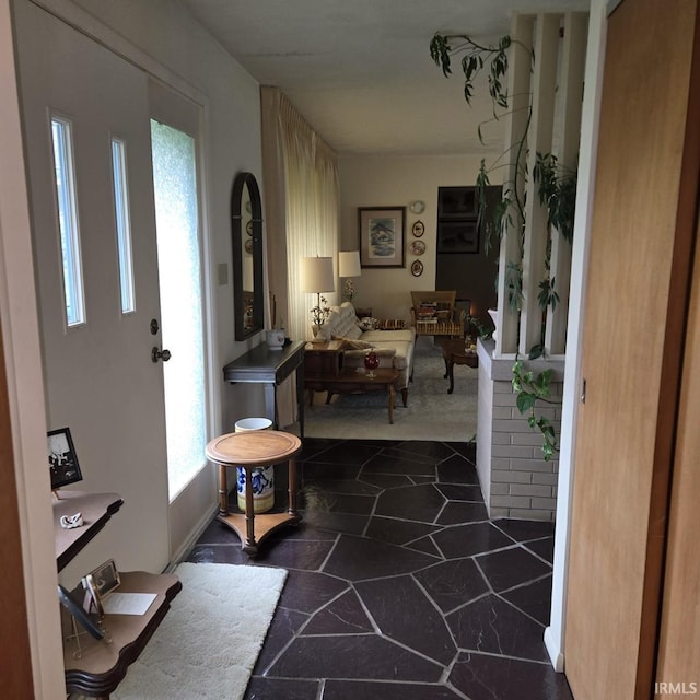 17295 Willowbrook St, South Bend, IN 46635 - foyer entrance with dark stone finish flooring