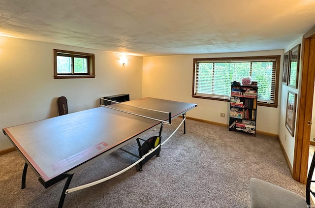 302 S Edgewood Dr, Ellettsville, IN 47429 - game room featuring carpet floors, baseboards, and plenty of natural light