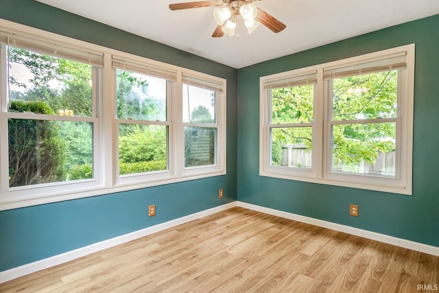 4331 Hadley Ct, West Lafayette, IN 47906 - spare room with baseboards, light wood-style floors, and a ceiling fan