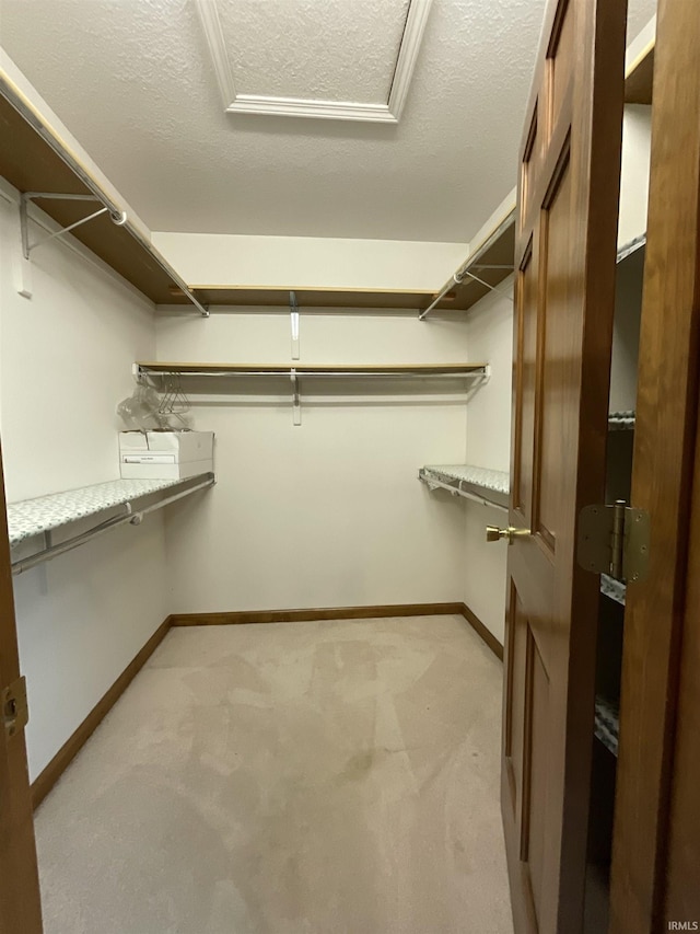 404 Ridge Ct, Ossian, IN 46777 - walk in closet with attic access and light carpet