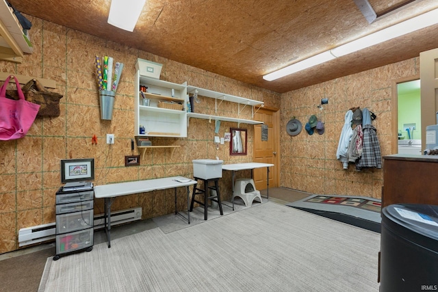 2905 E Mowrey Rd, Columbia City, IN 46725 - office area with a baseboard heating unit