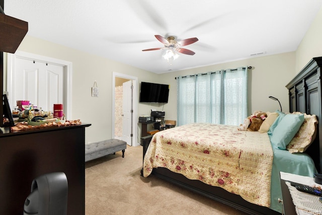 2082 Hemlock Ln, Warsaw, IN 46580 - bedroom featuring light carpet and ceiling fan