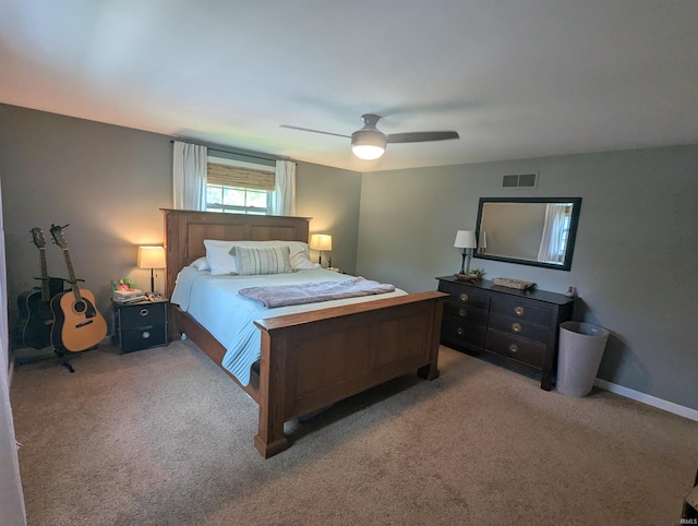 664 Columbia St, Berne, IN 46711 - bedroom featuring light colored carpet, a ceiling fan, and baseboards