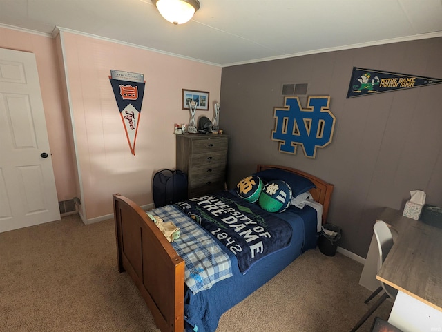 664 Columbia St, Berne, IN 46711 - carpeted bedroom featuring crown molding and baseboards