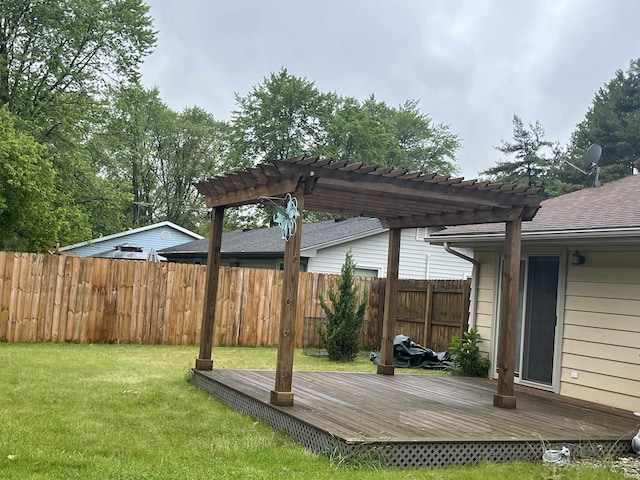 7140 Karen Ct, Fort Wayne, IN 46835 - view of yard featuring a pergola and a wooden deck