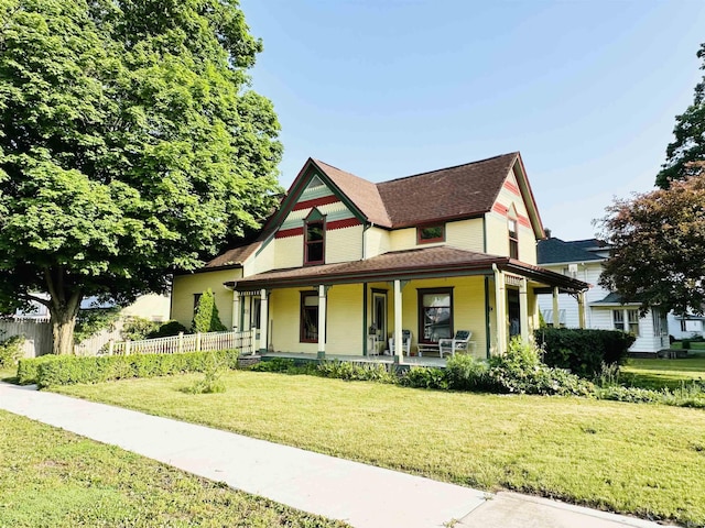 201 N Lafayette St, North Liberty, IN 46554 - victorian house with covered porch and roof with shingles