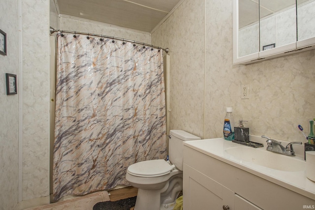 3311 Ardmore Trl, South Bend, IN 46628 - full bathroom with toilet, vanity, and a shower with shower curtain