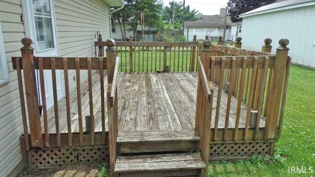 1001 Barnett St, Vincennes, IN 47591 - deck featuring a yard