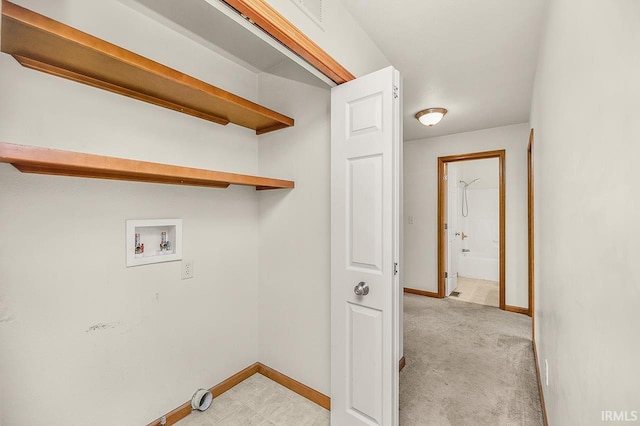 18310 Gyr Ct, New Paris, IN 46553 - laundry area featuring hookup for a washing machine and baseboards