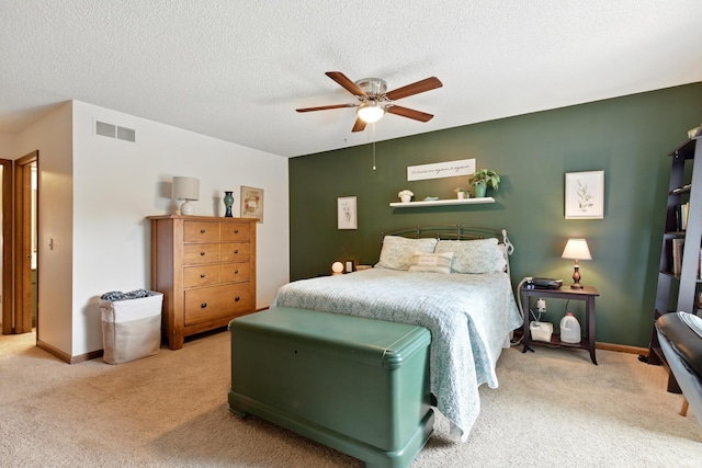 5816 Bayside Dr, Fort Wayne, IN 46815 - bedroom with carpet flooring, a ceiling fan, a textured ceiling, and baseboards